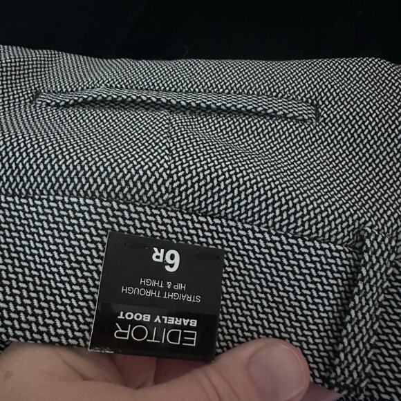 Express Editor Black & White Patterned Bootcut Pants - 6 - Picture 6 of 8